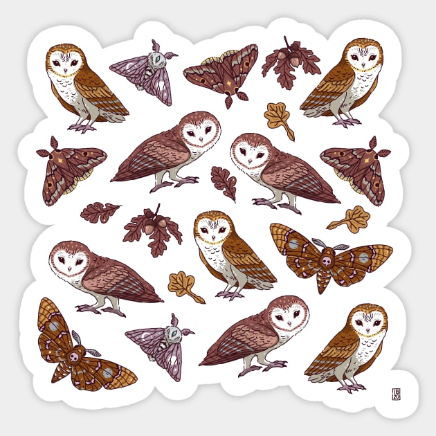 Moths and Owls Sticker by Freeminds